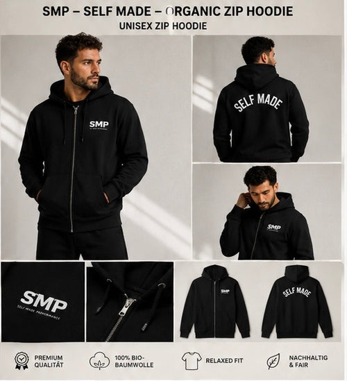 Self Made Performance - Organic Zip Hoodie - Organic Relaxed Zipper
