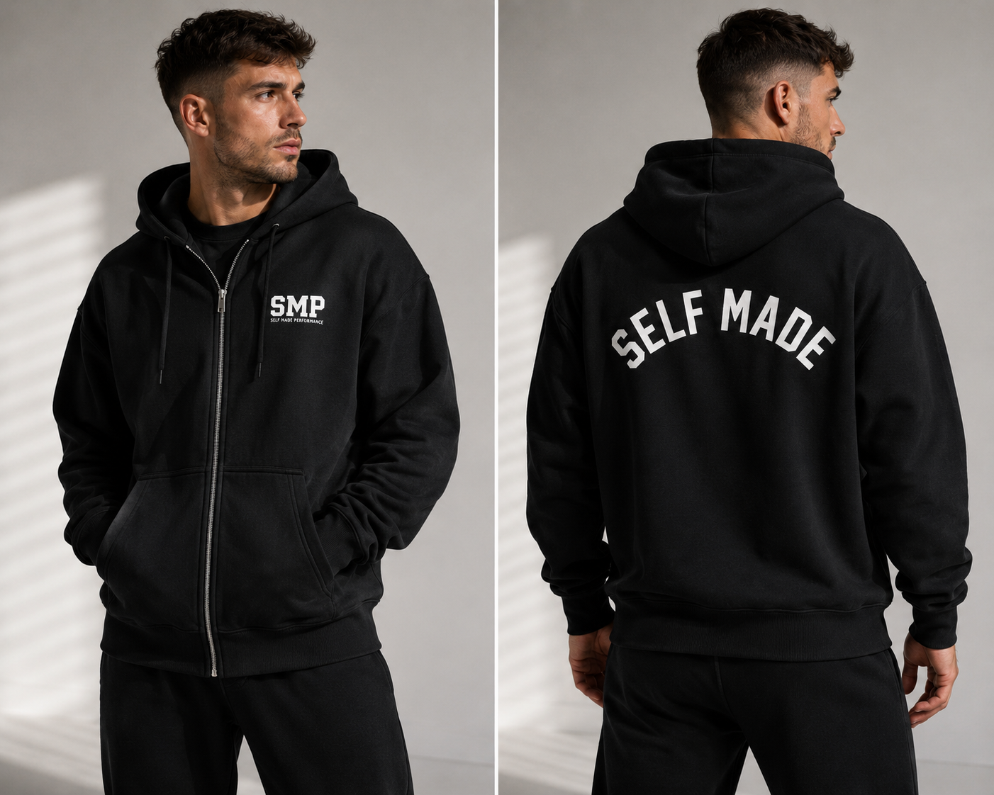 Self Made Performance - Organic Zip Hoodie - Organic Relaxed Zipper